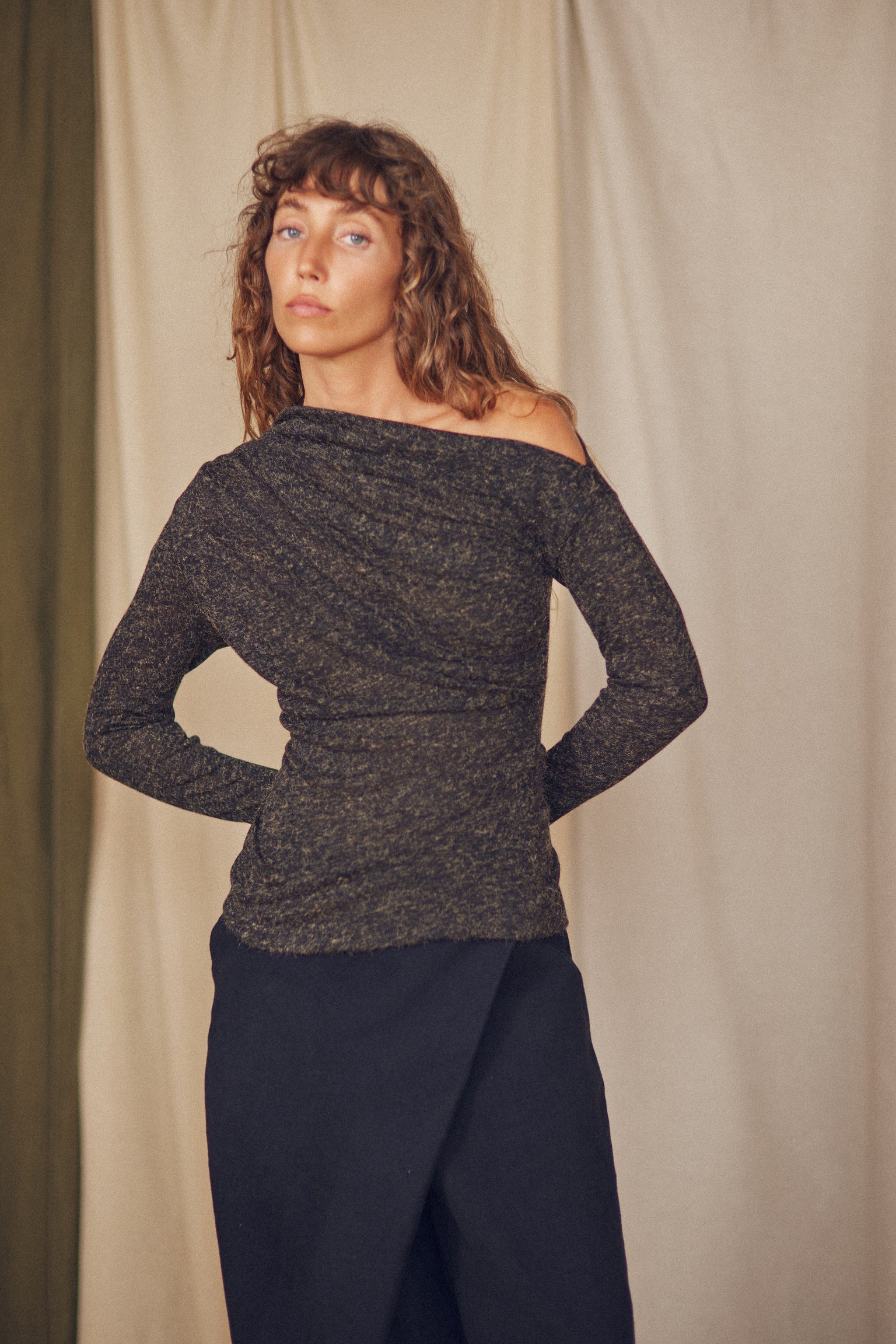Cossac Organic Cotton Wrap Trousers- Black
