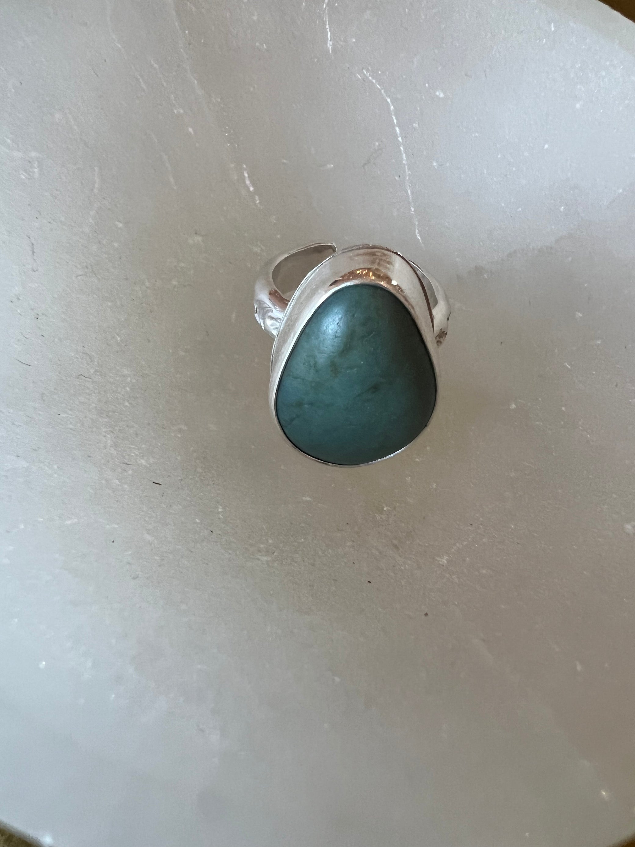 Beach Stone Ring- silver