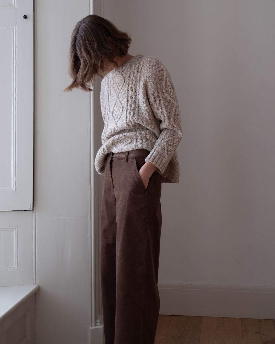 HARPER WIDE LEG CORDUROY TROUSER- OLIVE
