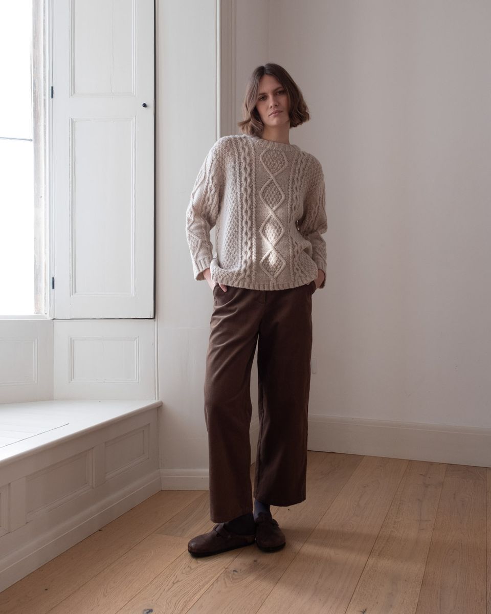 HARPER WIDE LEG CORDUROY TROUSER- OLIVE