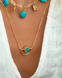 Elise Aqua Chalcedony Pendant Necklace