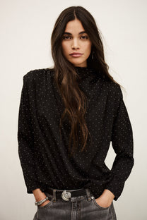 Debra Assymetrical Collar Top