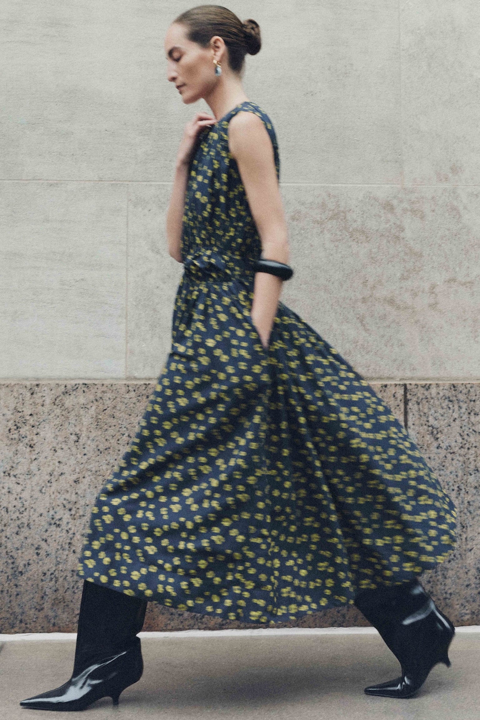 Merlette Villard Dress - Navy Lemon Floral Print