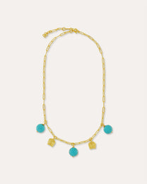 Amore Turquoise Charm Chain Necklace