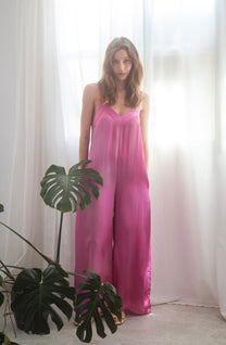 COSSAC  STRAPPY JUMPSUIT- FUSCHIA