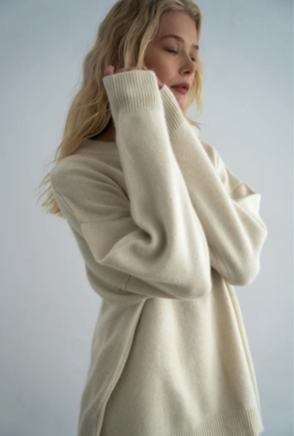 Slim Fit Brushed Cashmere Crew