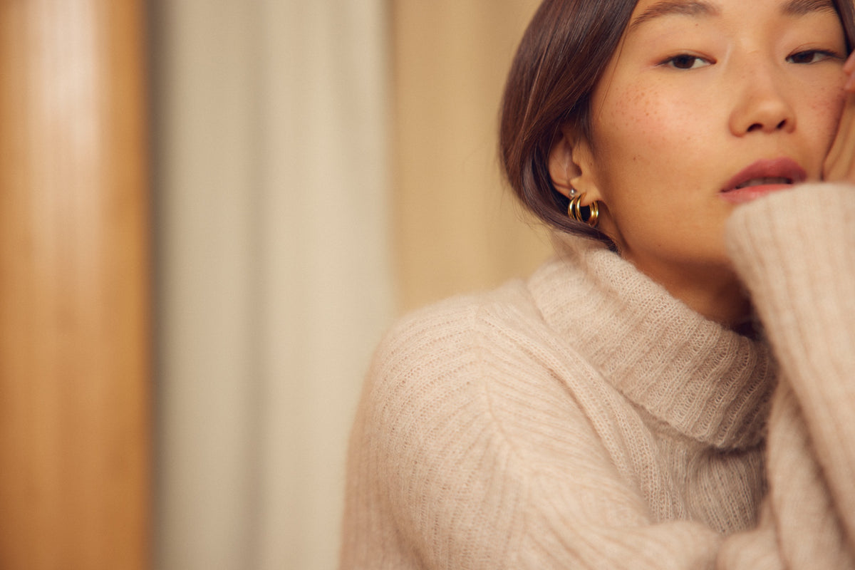 Cossac Alpaca Wool Turtleneck - Ecru