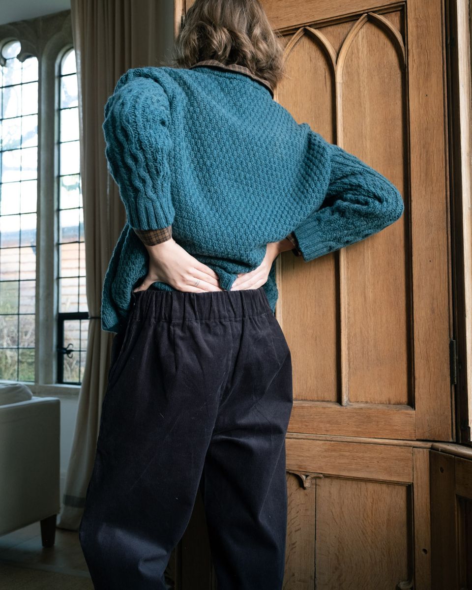 ANNA WIDE LEG CORDUROY TROUSER- DOVE GREY