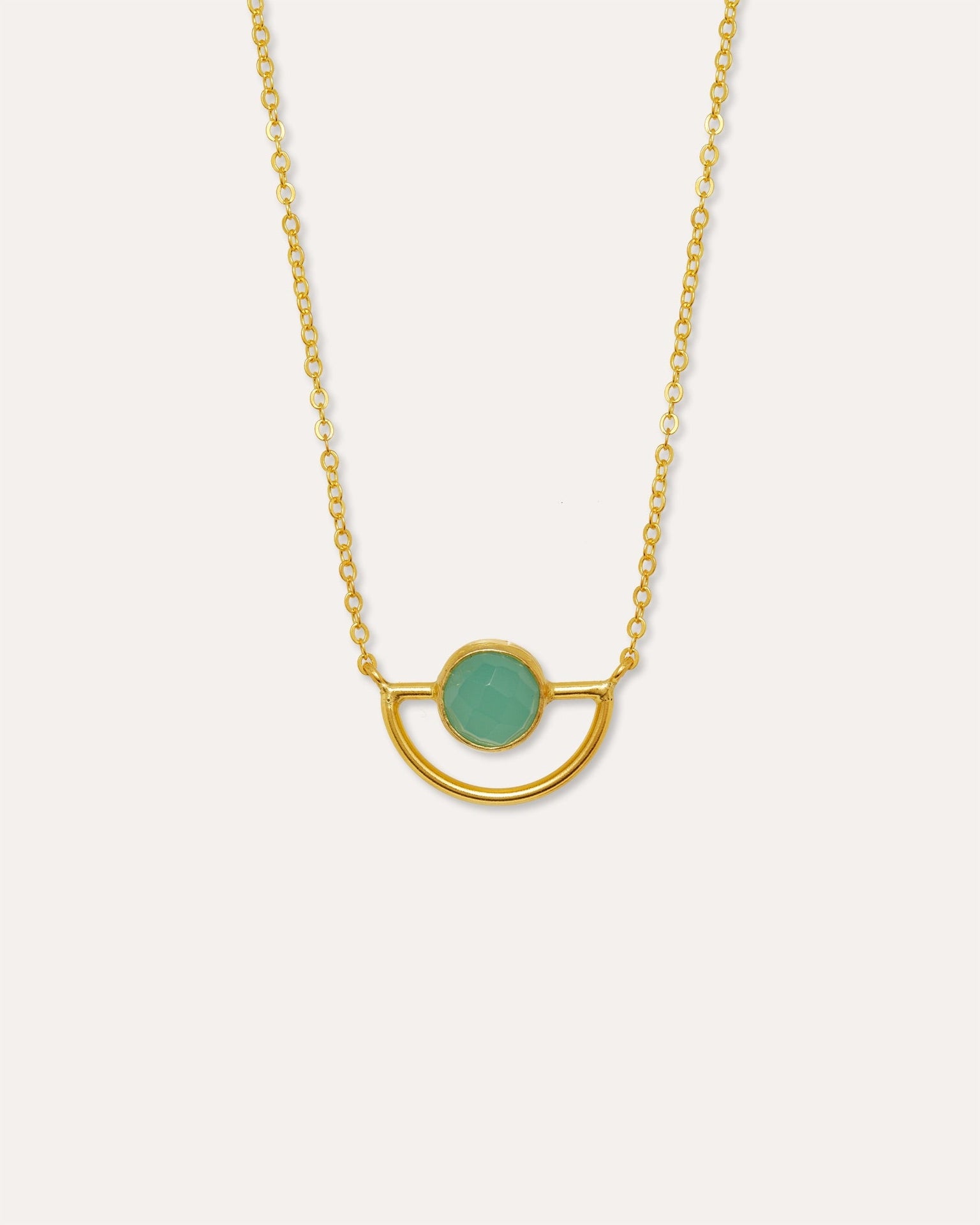 Elise Aqua Chalcedony Pendant Necklace