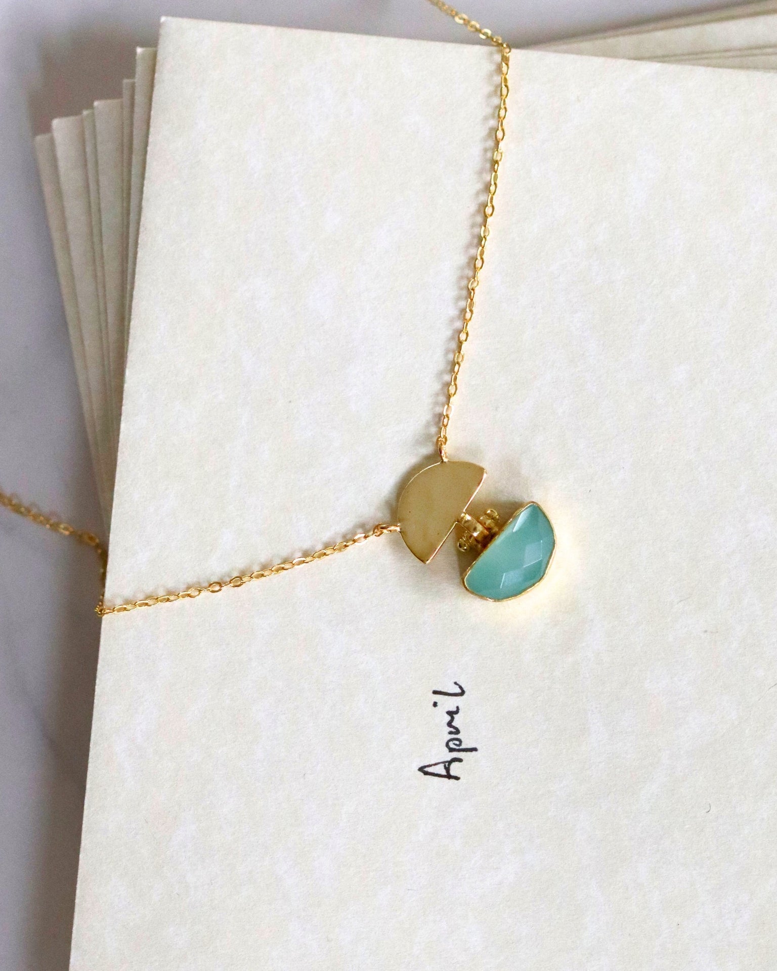 Mina Aqua Chalcedony Pendant Necklace