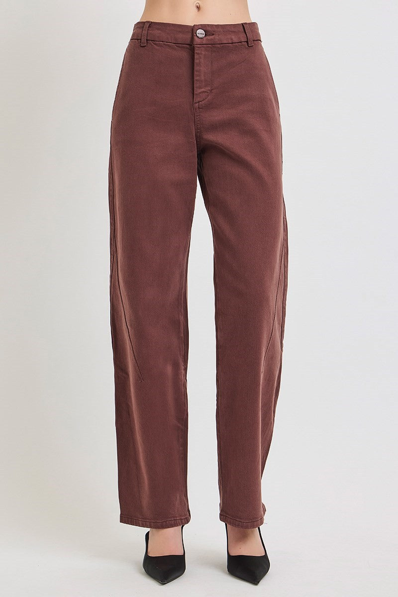 Risen Slouchy Baggy Pants- Choco Brown