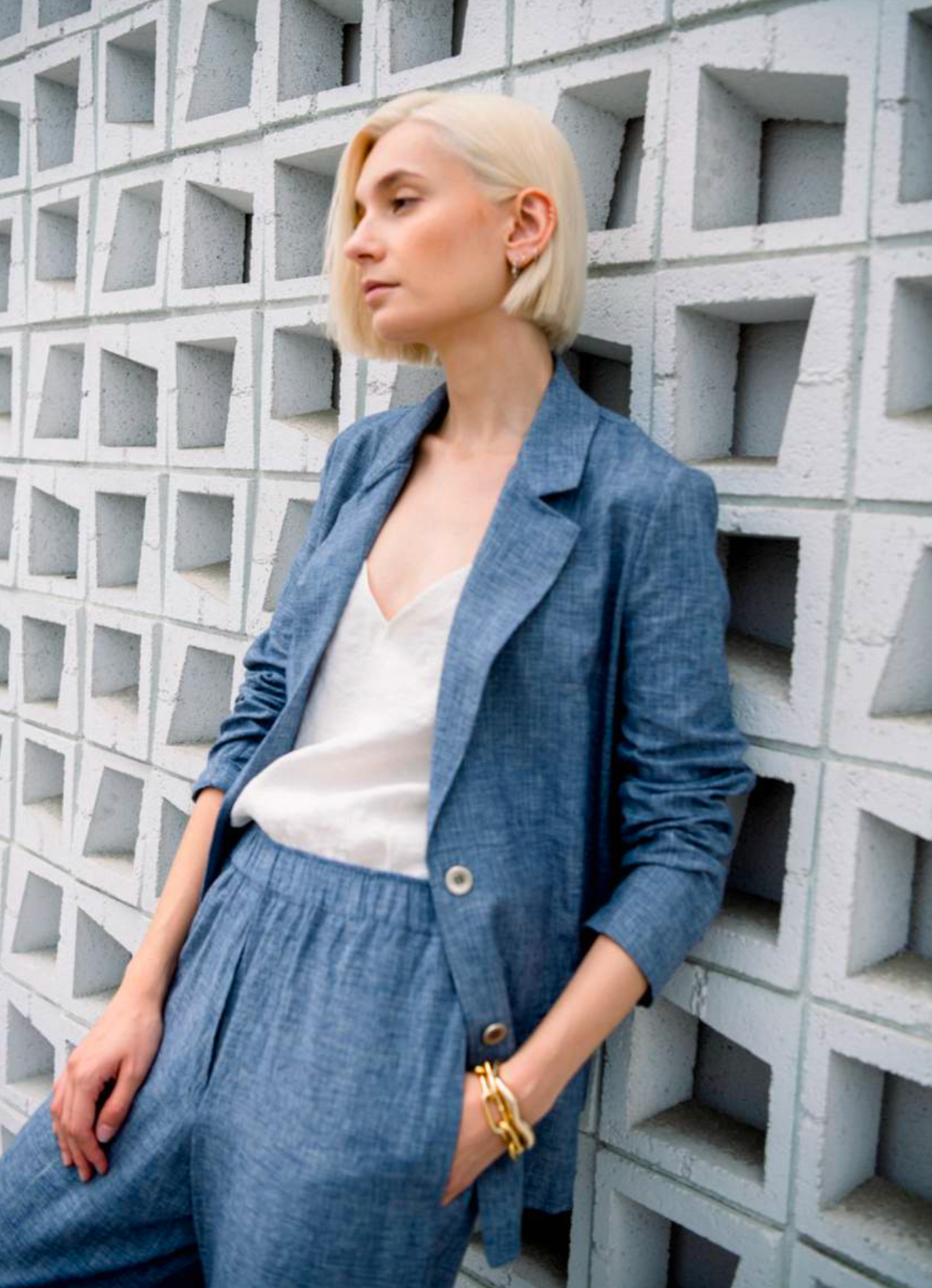 Masha Ankle Pants- Chambray