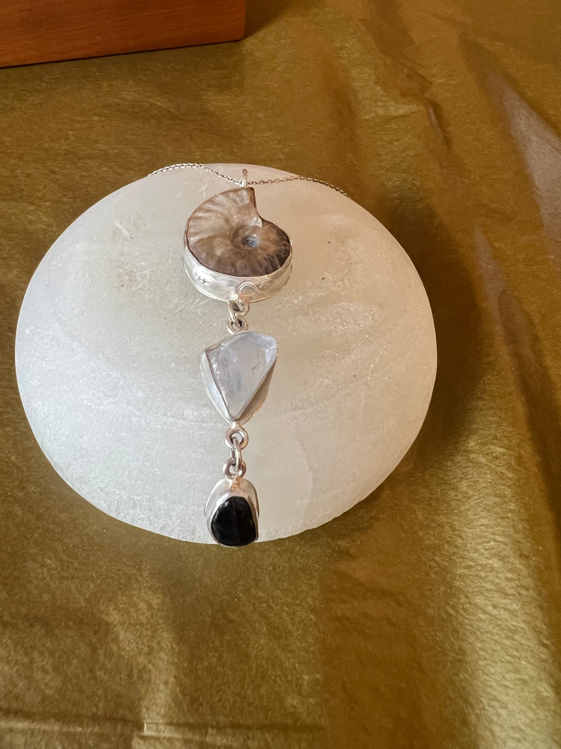 Amanite Celestite Obsidian Necklace