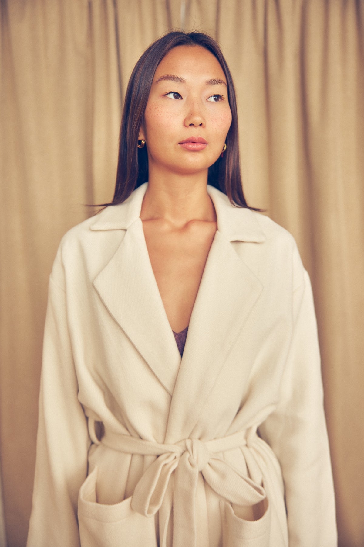 Cossac Organic Cotton Winter Coat in Ecru