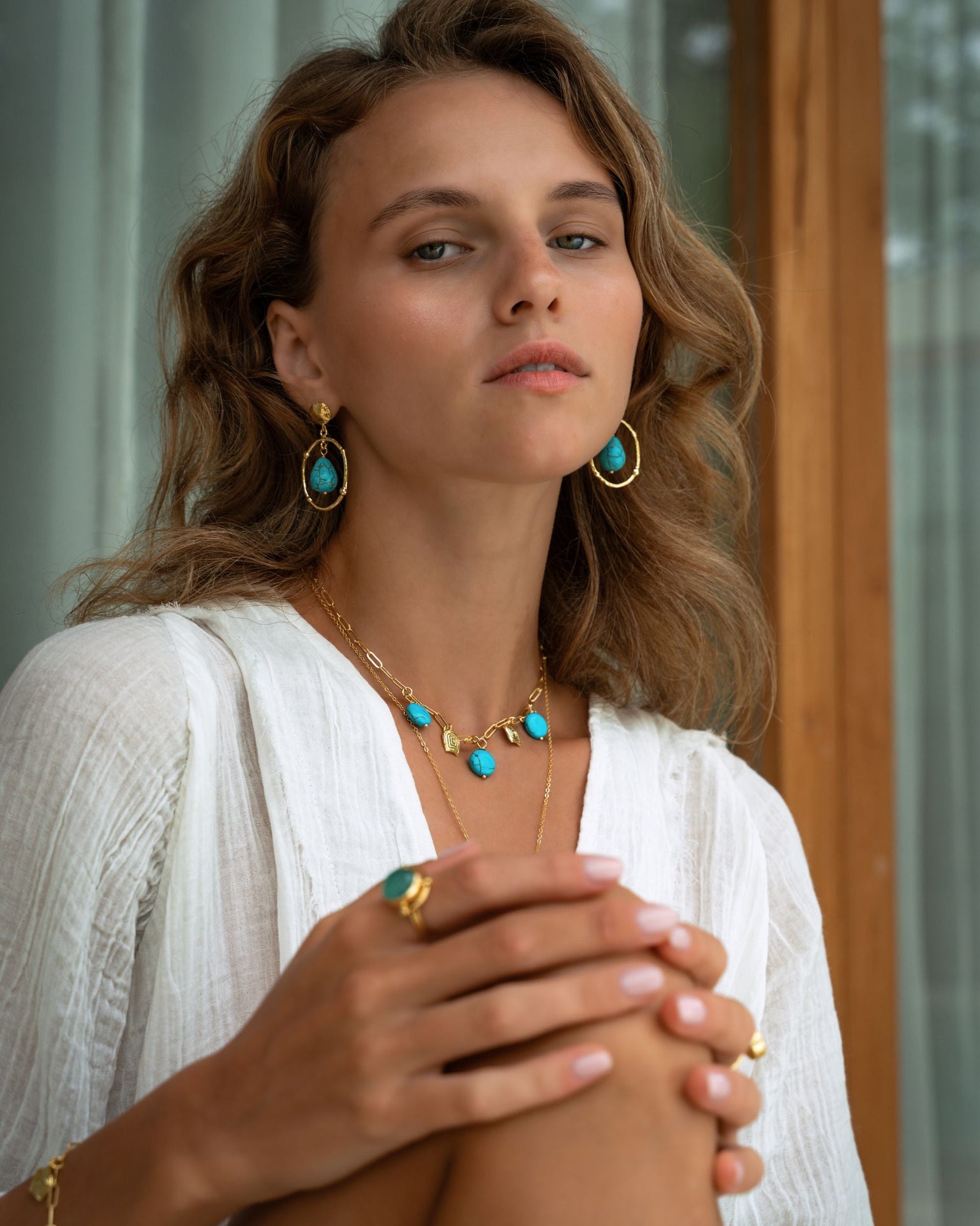 Amore Turquoise Charm Chain Necklace