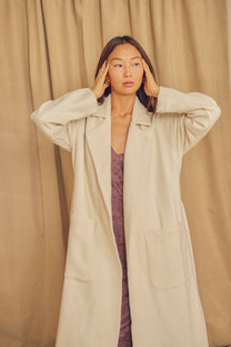 Cossac Organic Cotton Winter Coat in Ecru