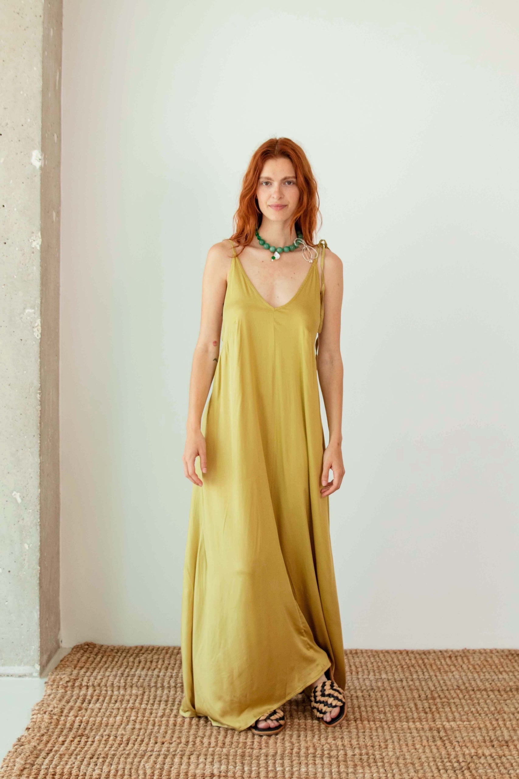 Cossac Ecovero Maxi Dress in Soft Olive