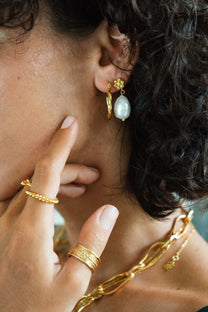 Mavis Pearl Drop Stud Earrings