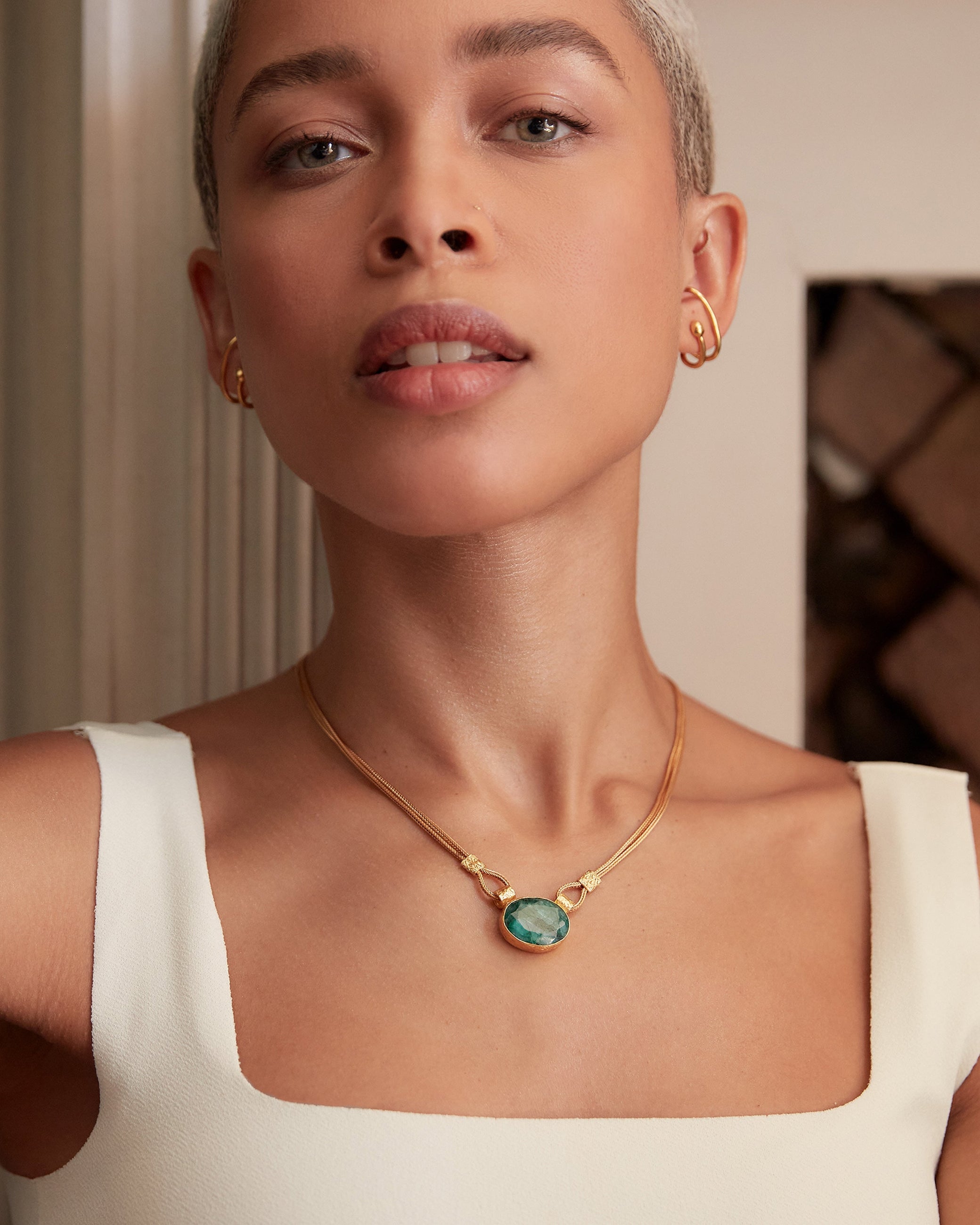 Daphne Emerald Chain Necklace