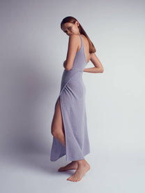 ESMERALDA cashmere knitted wrapped skirt purple