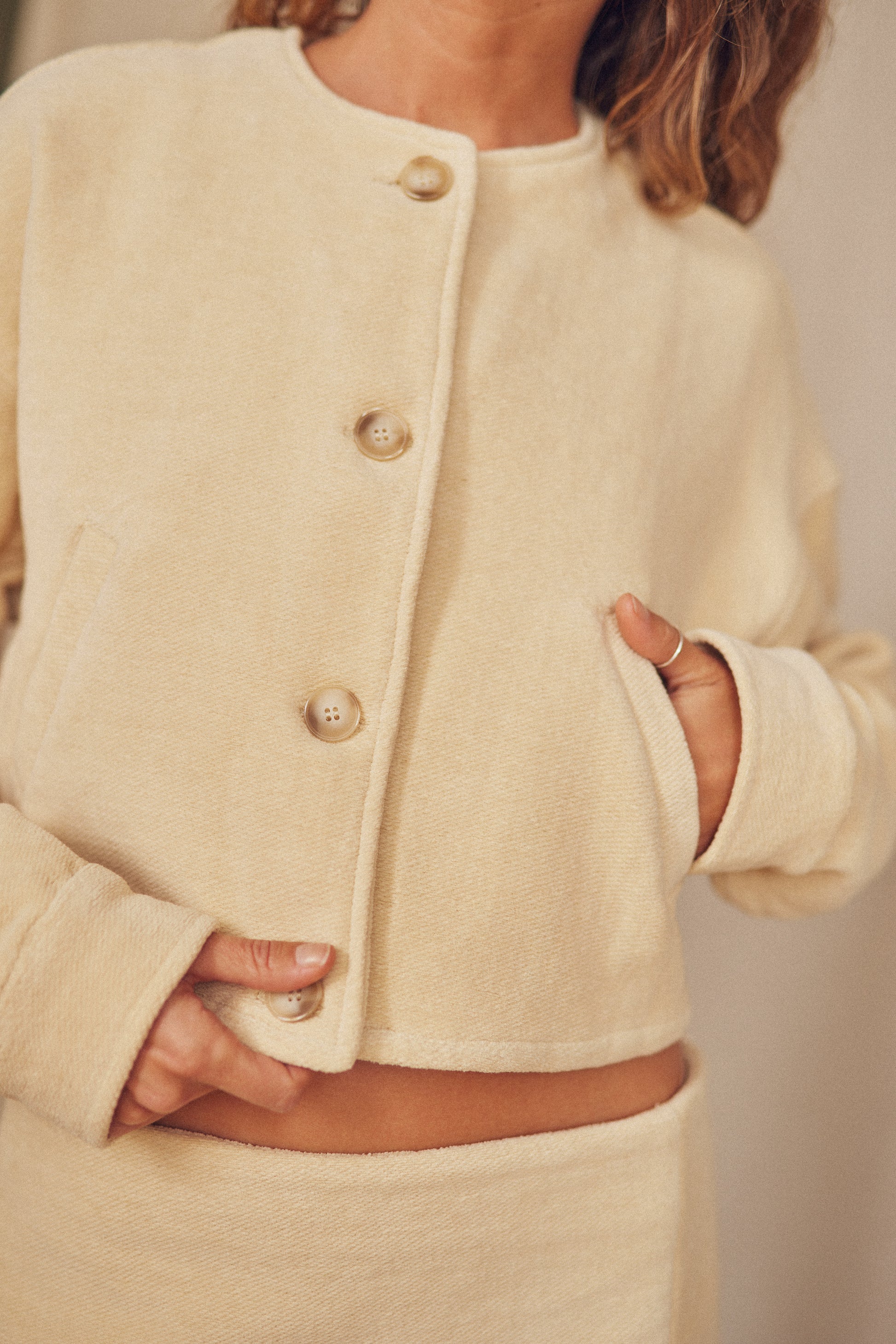 Cossac Organic Cropped Bomber- Oat