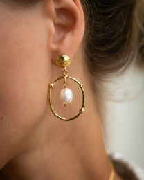 Sloane Pearl Drop Stud Earrings