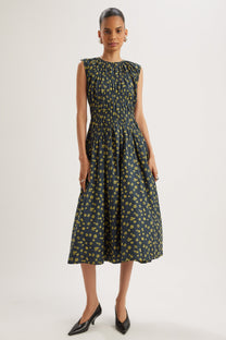Merlette Villard Dress - Navy Lemon Floral Print