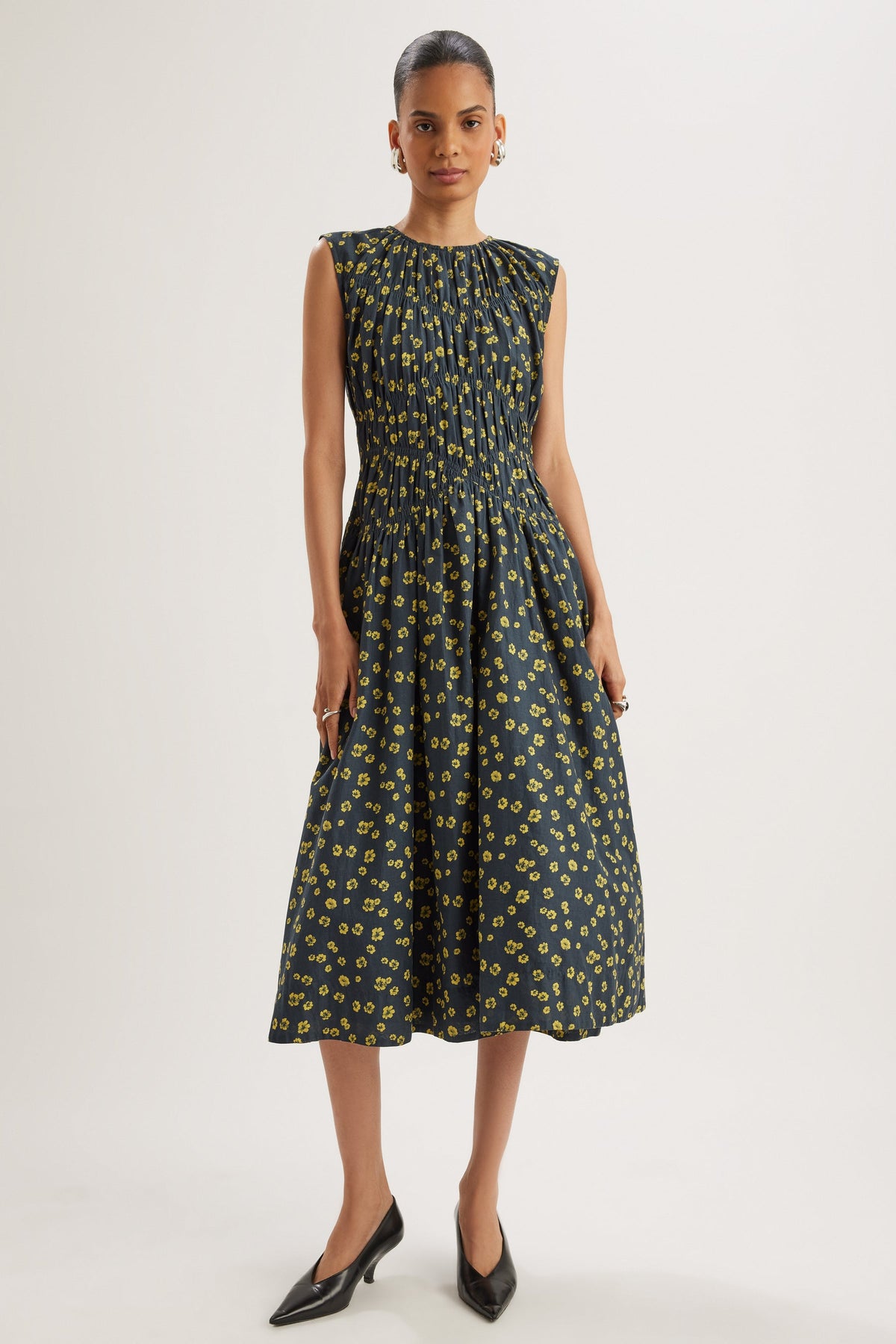 Merlette Villard Dress - Navy Lemon Floral Print