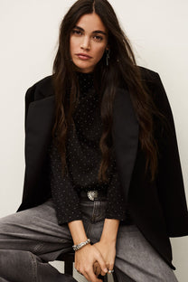 Debra Assymetrical Collar Top