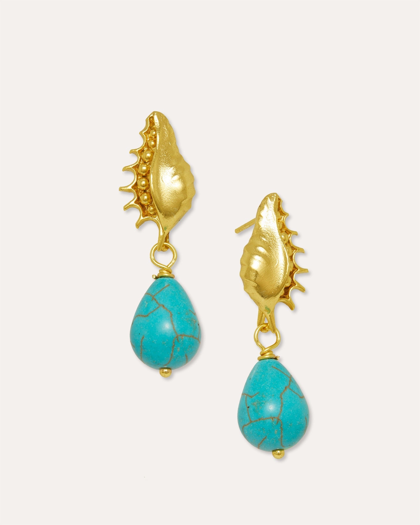 Kai Seashell Turquoise Drop Stud Earrings