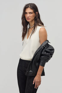 Preppy knitted Vest- Off White