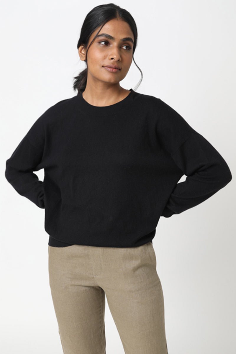 Cotton Cashmere Crew Neck Sweater