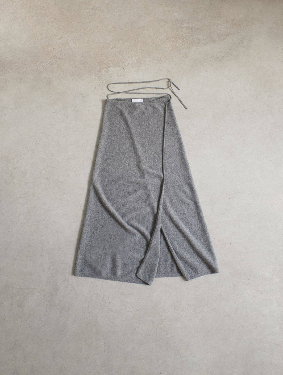 ESMERALDA cashmere knitted wrapped skirt gray