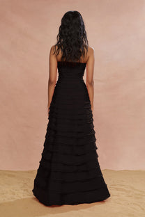Pepper Layered Gown- Black