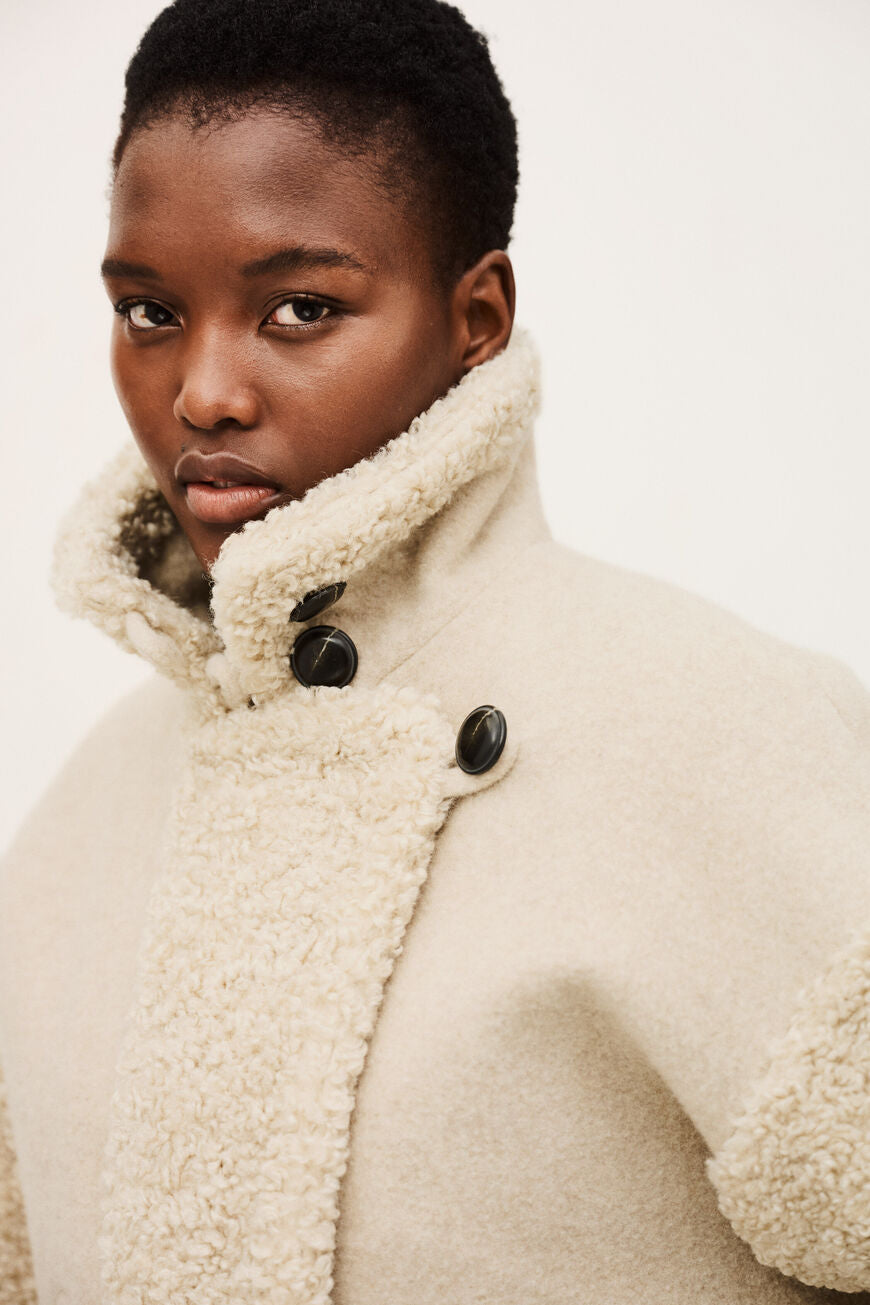 Ba&amp;Sh Fleet Coat- Ecru