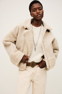 Ba&amp;Sh Fleet Coat- Ecru