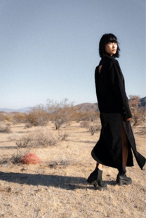 EVOLVE MAXI SHIRT DRESS- Black Cotton Corduroy