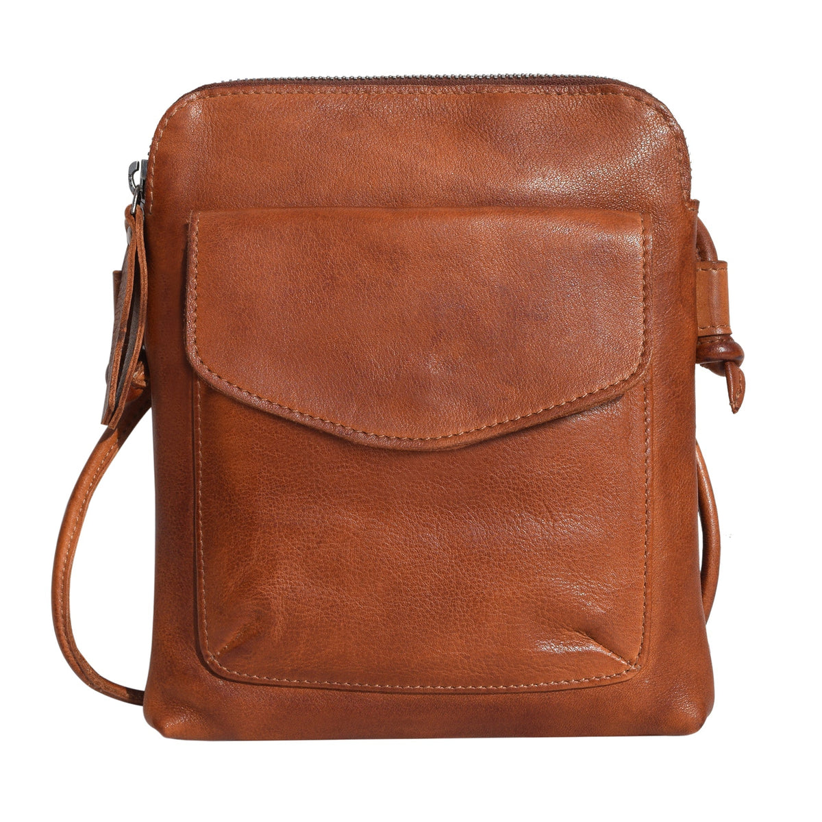 Latico Ezra Leather Crossbody Bag - Cognac