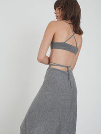 ESMERALDA cashmere knitted wrapped skirt gray