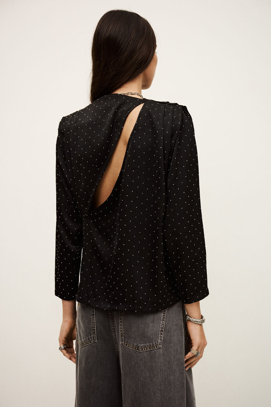 Debra Assymetrical Collar Top