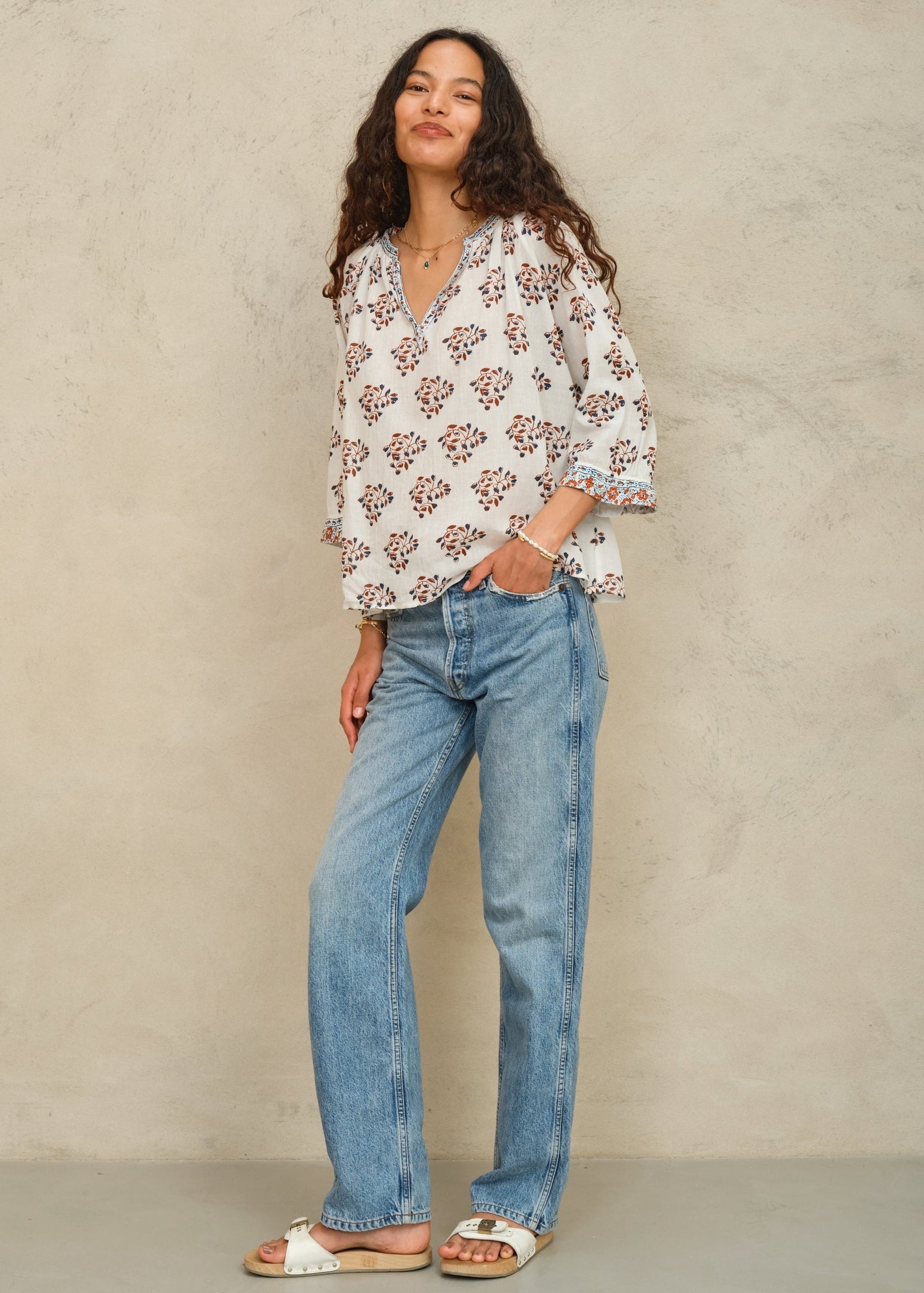 M.A.B.E. Stella Print Blouse