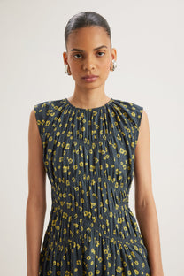 Merlette Villard Dress - Navy Lemon Floral Print