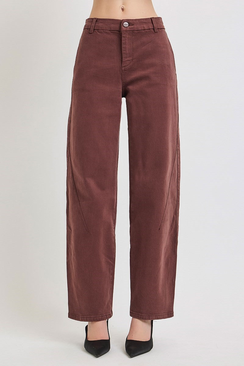 Risen Slouchy Baggy Pants- Choco Brown