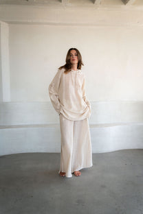 Organic Cotton Crochet Hooded Sweater