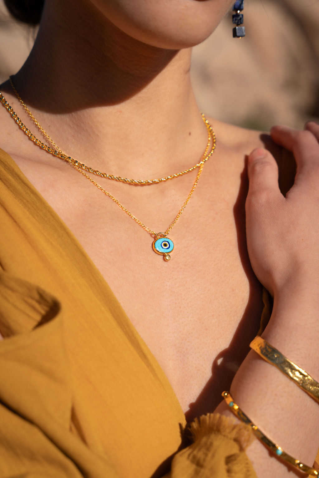 Alara Blue Evil Eye Pendant Necklace