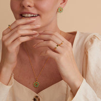 Marigold Turquoise and Red Agate Beaded Stud Earrings