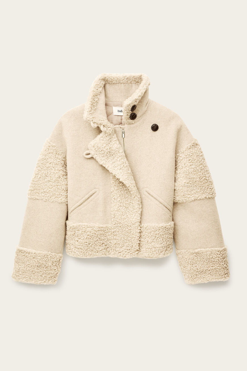 Ba&amp;Sh Fleet Coat- Ecru