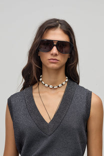 Preppy knitted Vest- Graphite