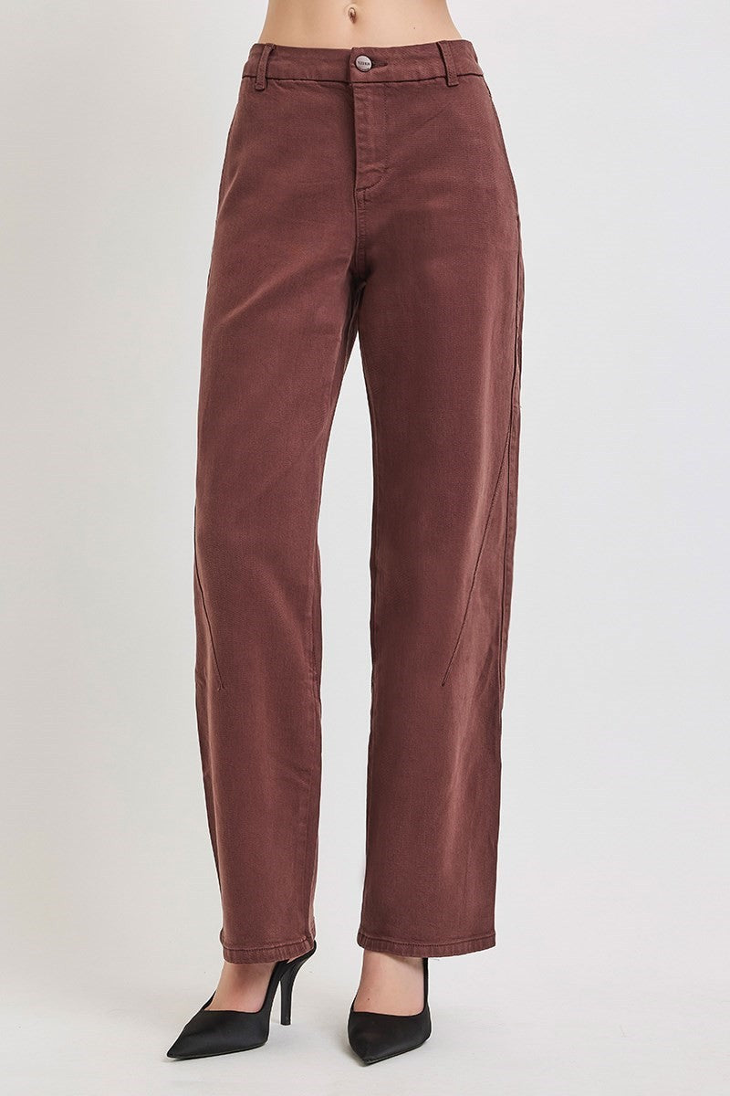 Risen Slouchy Baggy Pants- Choco Brown