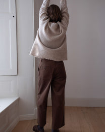 HARPER WIDE LEG CORDUROY TROUSER- OLIVE